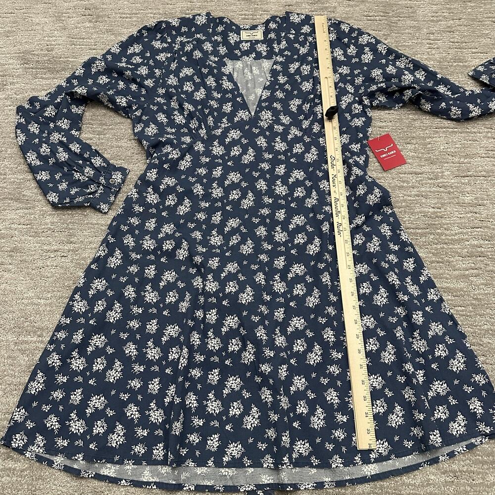 Kimes Ranch Dress Womens XXL Blue Georgina Floral V Neck Belted Western - Picture 11 of 16
